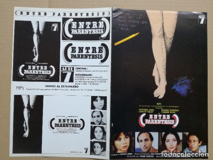 Cine: ENTRE PARENTESIS. VICTORIA ABRIL, CARLOS VELAT, EUSEBIO PONCELA, CARMEN ELIAS.