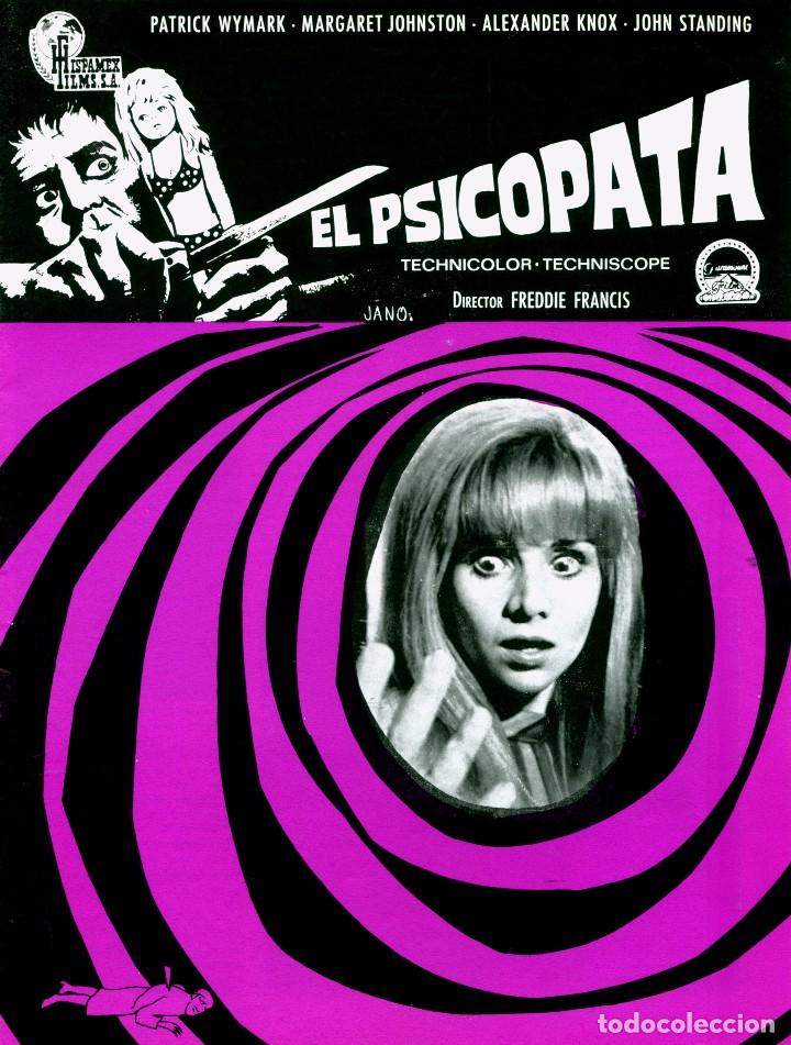 Cine: EL PSICOPATA (GU&Iacute;A ORIGINAL ESTRENO EN ESPA&Ntilde;A 8 P&Aacute;GINAS CON FOTOS) TERROR DE CULTO FREDDIE FRANCIS