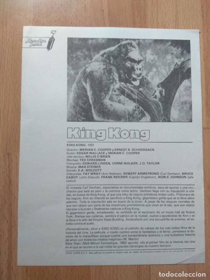 Cine: B1-- GUIA SIMPLE DE LA PELICULA--KING KONG