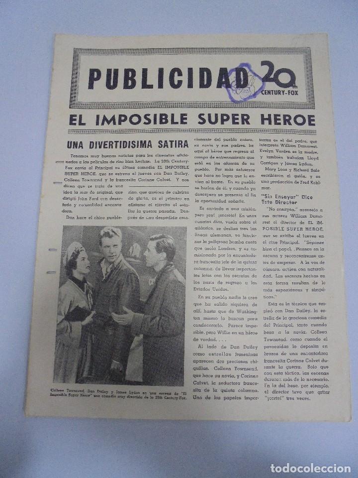 Cinema: GUIA PUBLICITARIA. PUBLICIDAD 20 TH. CENTURY FOX. EL IMPOSIBLE SUPER HEROE. VER