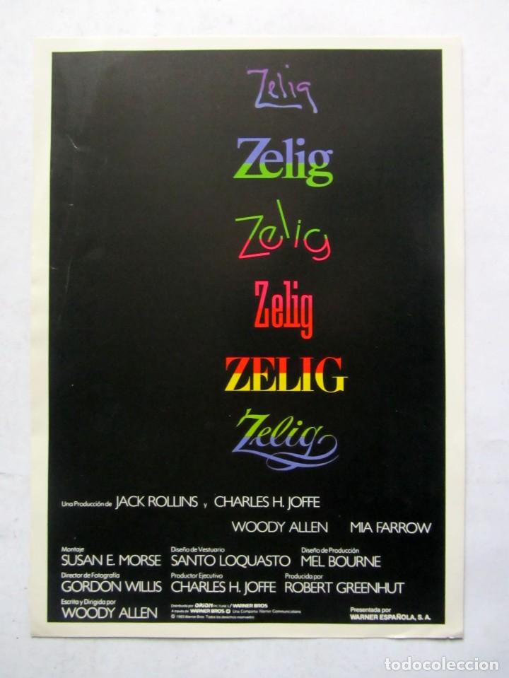 Cinema: ZELIG. GU&Iacute;A ORIGINAL DE LA PEL&Iacute;CULA. 50 GU&Iacute;AS A 70 EUROS. 100 A 120 EUROS.