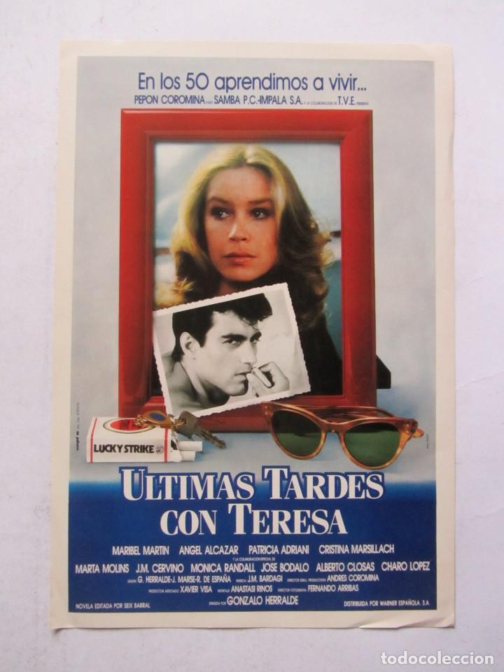Cinema: &Uacute;LTIMAS TARDES CON TERESA.GU&Iacute;A ORIGINAL  DE LA PEL&Iacute;CULA. 50 GU&Iacute;AS A 70 EUROS. 100 A 120 EUROS.