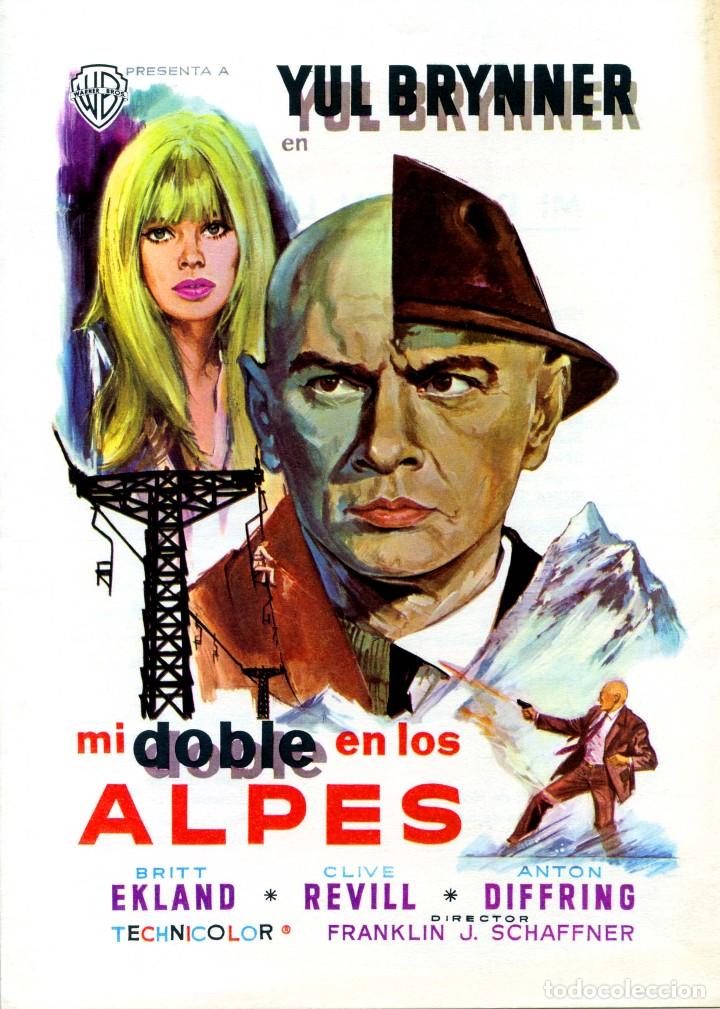 Cinema: MI DOBLE EN LOS ALPES 1967 (GU&Iacute;A ORIGINAL 4 P&Aacute;GINAS DEL ESTRENO EN ESPA&Ntilde;A) YUL BRYNNER BRITT EKLAND