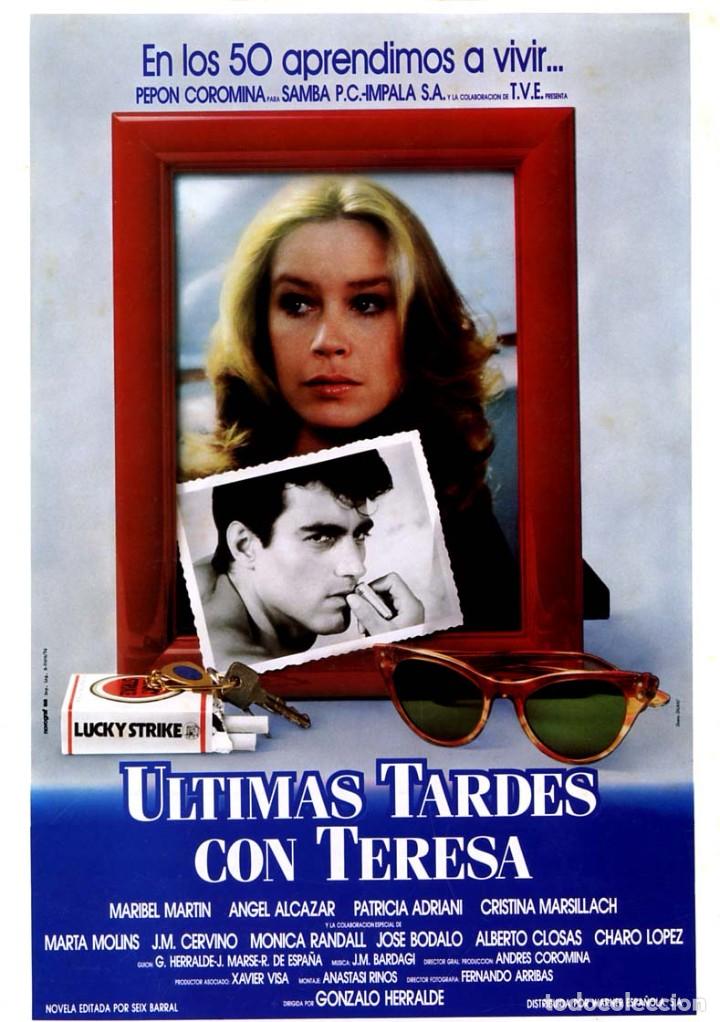 Cinema: ULTIMAS TARDES CON TERESA 1984 (GU&Iacute;A ORIGINAL SIMPLE DEL ESTRENO EN ESPA&Ntilde;A) MARIBEL MARTIN 984