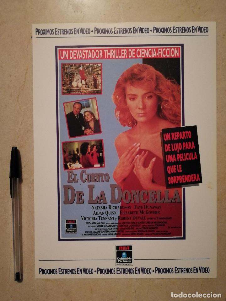 Cine: ANTIGUA LAMINA PUBLICITARIA -A4- EL CUENTO DE LA DONCELLA - CIENCIA FICCION - Natasha Richardson