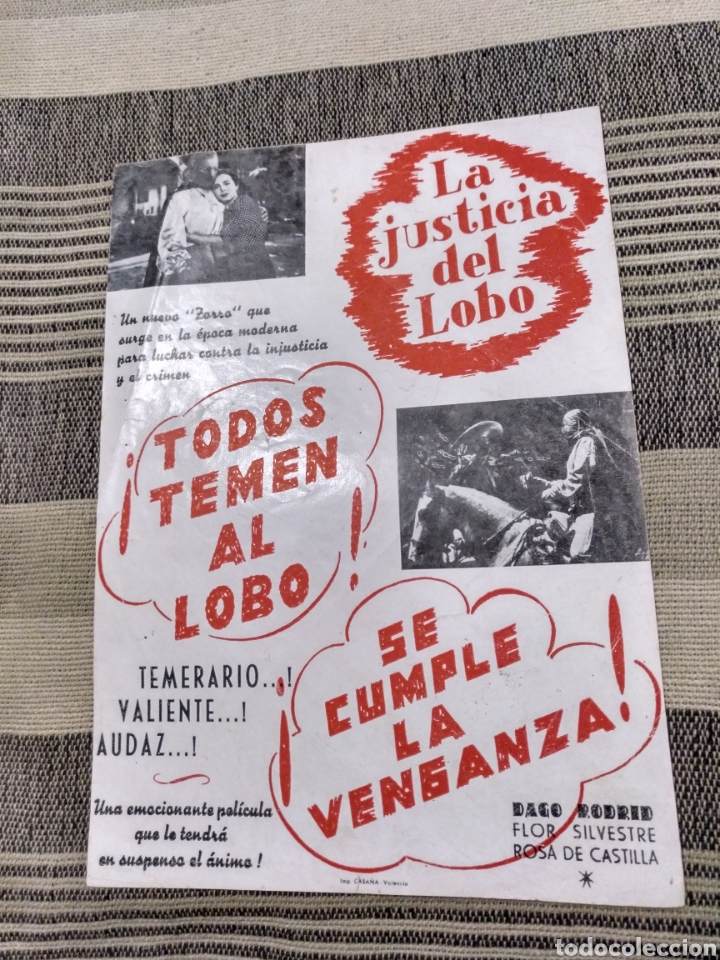 Cine: Raro programa La justicia del Lobo 1952 - Foto 2