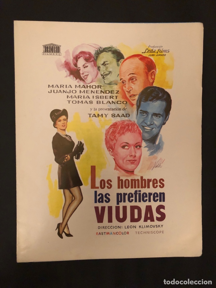 Cinema: LOS HOMBRES LAS PREFIEREN VIUDAS (1970). GU&Iacute;A ORIGINAL DE LA PEL&Iacute;CULA. DESPLEGABLE. 24 x 30,5 cms.