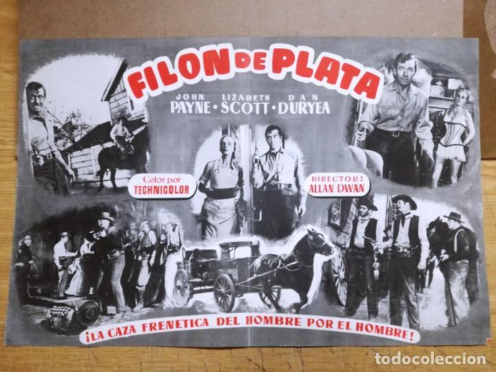 Cine: FILON DE PLATA JOHN PAYNE LIZABETH SCOTT-GUIA ORIGINAL 31X34 CM