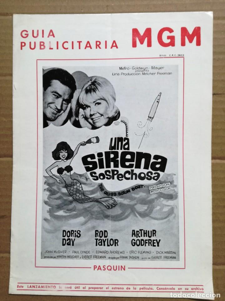 Cine: UNA SIRENA SOSPECHOSA DORIS DAY ROD TAYLOR GUIA PUBLICITARIA ORIGINAL ESTRENO
