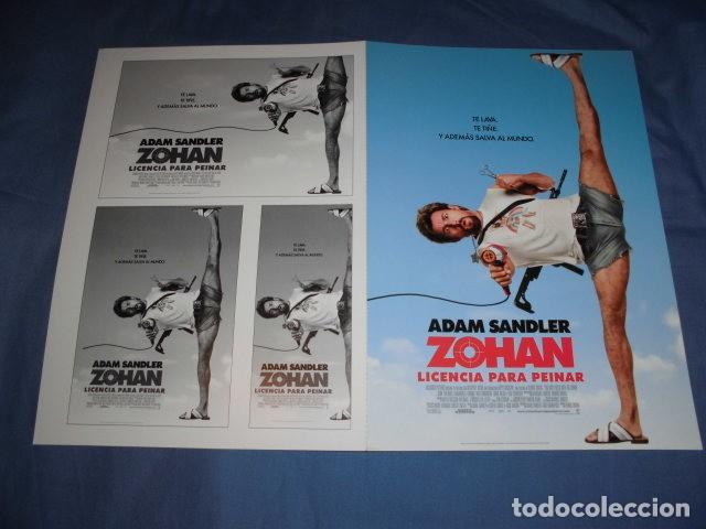 Cine: ZOHAN. LICENCIA PARA PEINAR. GU&Iacute;A PUBLICITARIA DOBLE ORIGINAL DE LA PEL&Iacute;CULA. NUEVO.