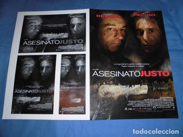 Cine: ASESINATO JUSTO. GU&Iacute;A PUBLICITARIA DOBLE ORIGINAL DE LA PEL&Iacute;CULA. NUEVO.