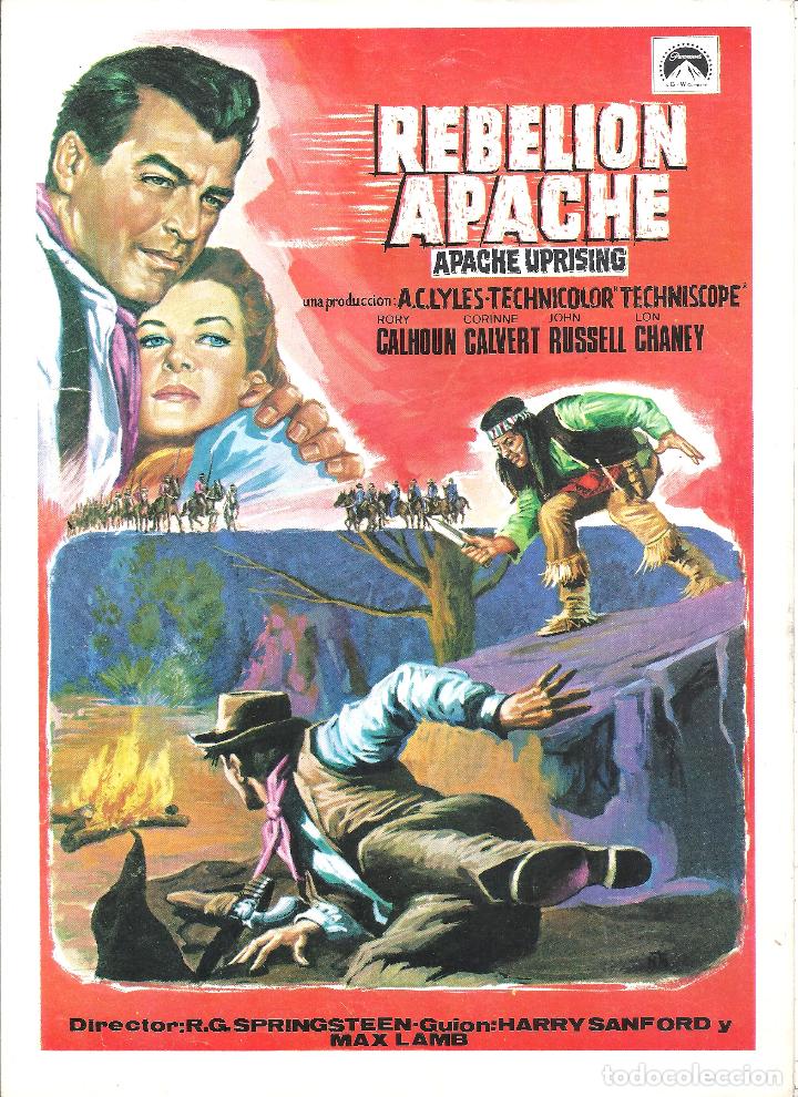 Cinema: G8725 REBELION APACHE RORY CALHOUN INDIOS GUIA DOBLE PARAMOUNT ORIGINAL ESTRENO