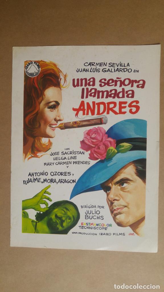Cine: UNA SE&Ntilde;ORA LLAMADA ANDRES - CARMEN SEVILLA  JUAN LUIS GALLARDO. GUIA DOBLE