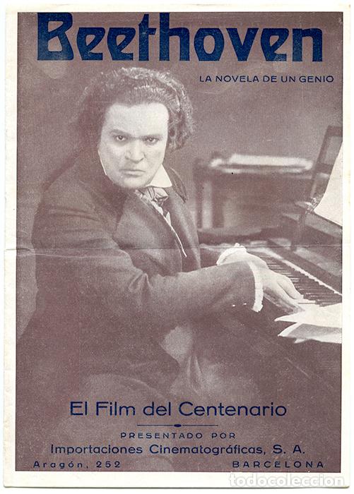 Cine: Beethoven. La novela de un genio. El Film del Centenario. Importaciones Cinematogr&aacute;ficas, Barcelona