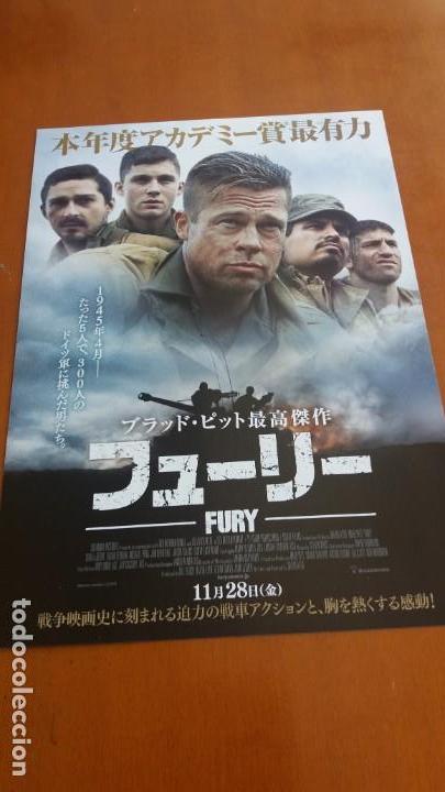 Cine: Programa Gu&iacute;a guide japonesa film CORAZONES DE ACERO. FURY. BRAD PITT, CINE B&Eacute;LICO. JAPAN FLYER.