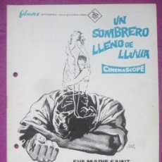 Cine: GUIA PUBLICITARIA, UN SOMBRERO LLENO DE LLUVIA, EVA MARIE SAINT, DON MURRAY, G336