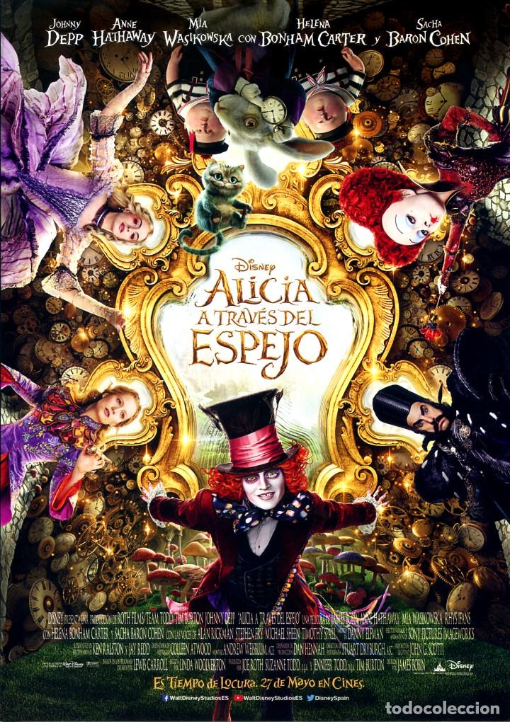 Cinema: ALICIA A TRAVES DEL ESPEJO (GU&Iacute;A ORIGINAL DOBLE CON FOTOS DE SU ESTRENO EN ESPA&Ntilde;A) JOHNNY DEPP