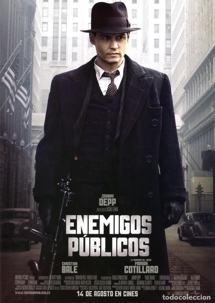Cine: ENEMIGOS P&Uacute;BLICOS (GU&Iacute;A ORIGINAL DOBLE CON FOTOS DE SU ESTRENO EN ESPA&Ntilde;A) JOHNNY DEEP