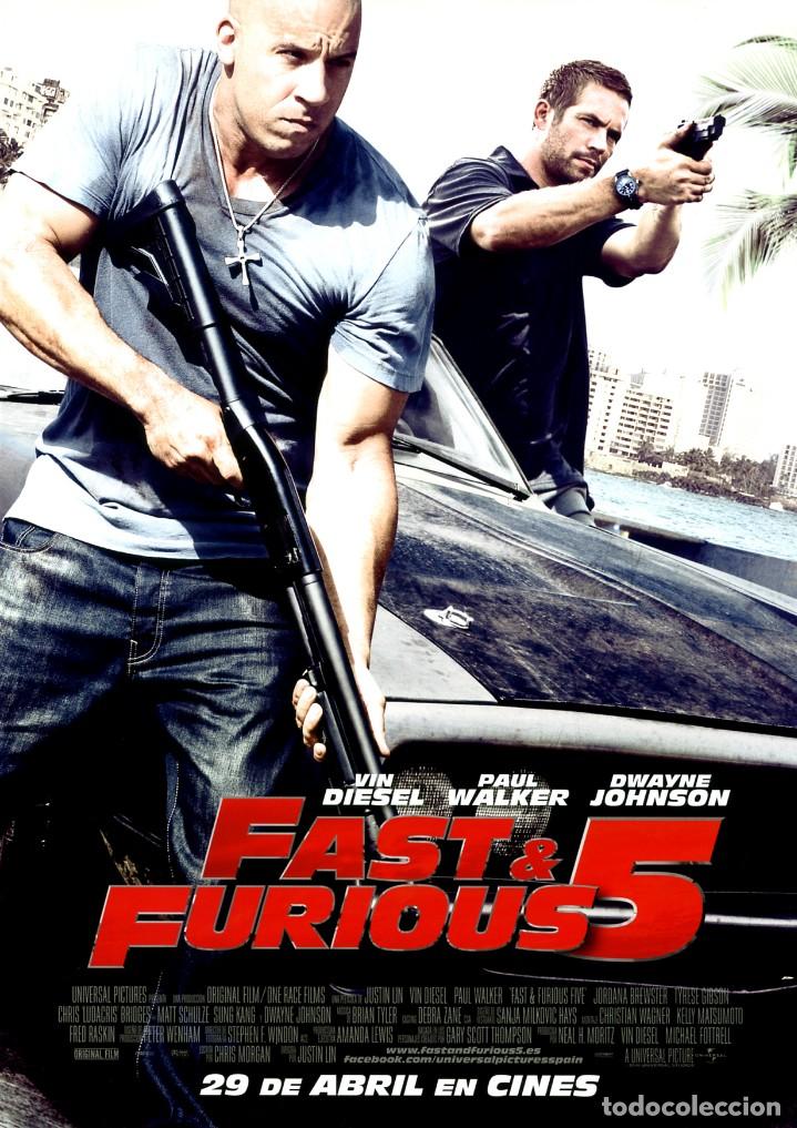 Cine: FAST & FURIOUS 5 (GU&Iacute;A ORIGINAL DOBLE CON FOTOS DE SU ESTRENO EN ESPA&Ntilde;A) VIN DIESEL - PAUL WALKER