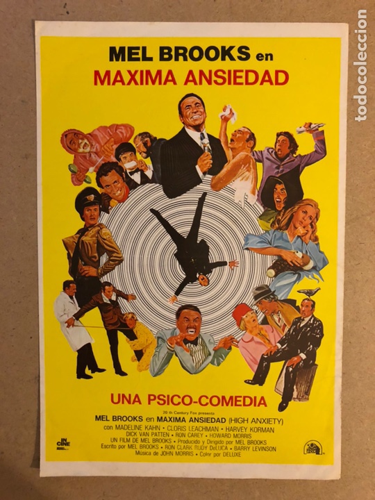 Kino: MAXIMA ANSIEDAD (MEL BROOKS). GU&Iacute;A PUBLICITARIA SIMPLE. IDEAL PARA ENMARCAR.