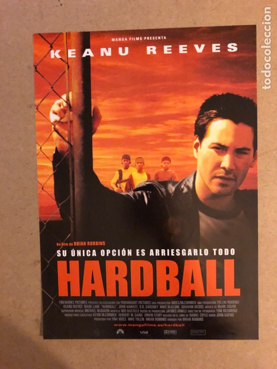 Cinema: HARDBALL (KEANU REEVES). GU&Iacute;A PUBLICITARIA SIMPLE. IDEAL PARA ENMARCAR.