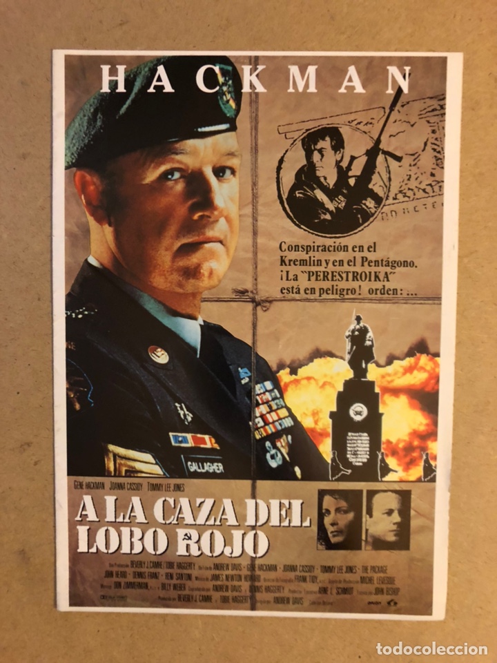 Cinema: A LA CAZA DEL LOBO ROJO (GENE HACKMAN). GU&Iacute;A PUBLICITARIA DE 8 P&Aacute;GINAS.