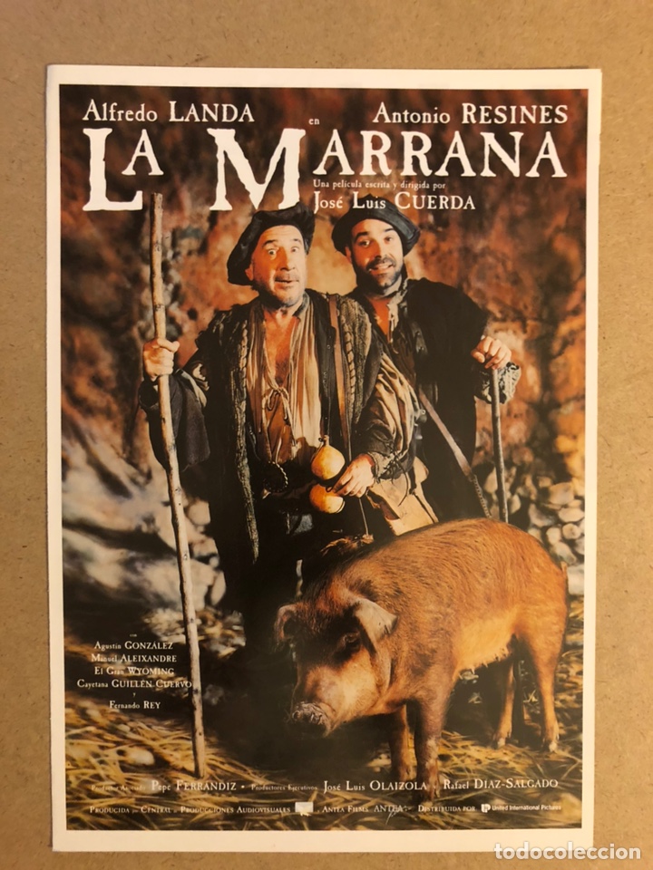 Cinema: LA MARRANA (JOS&Eacute; LUIS CUERDA). GU&Iacute;A PUBLICITARIA DE LA PEL&Iacute;CULA, IDEAL PARA ENMARCAR.