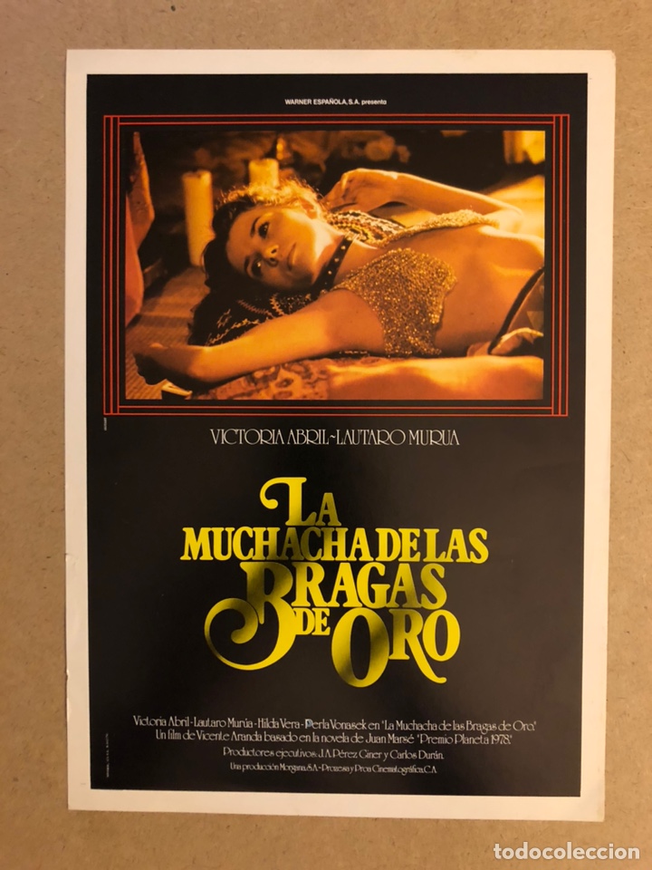 Cinema: LA MUCHACHA DE LAS BRAGAS DE ORO (VICENTE ARANDA, VICTORIA ABRIL,..). GU&Iacute;A PUBLICITARIA PEL&Iacute;CULA