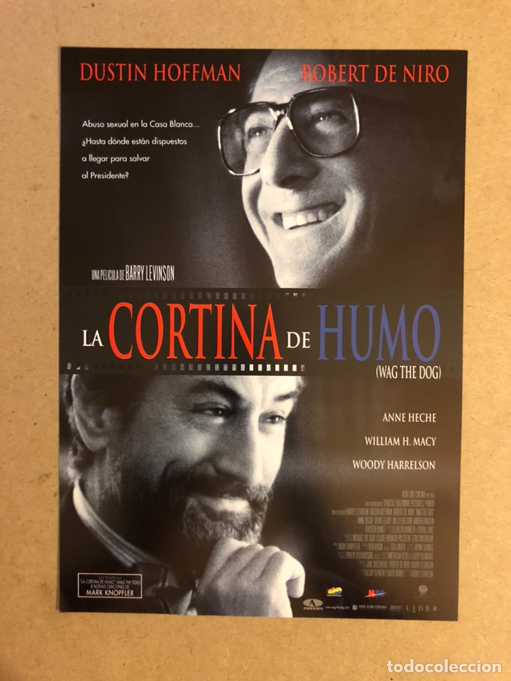 Cinema: LA CORTINA DE HUMO (ROBERT DE NIRO, DUSTIN HOFFMAN,...). GU&Iacute;A PUBLICITARIA DE LA PEL&Iacute;CULA.