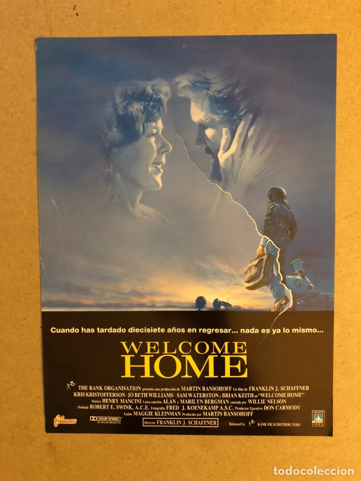 Cinema: WELCOME HOME (KRIS KRISTOFFERSON). GU&Iacute;A PUBLICITARIA DE LA PEL&Iacute;CULA, IDEAL PARA ENMARCAR.