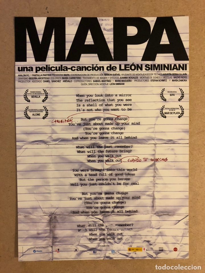 Cinema: MAPA (LE&Oacute;N SIMINIANI). GU&Iacute;A PUBLICITARIA DE LA PEL&Iacute;CULA, IDEAL PARA ENMARCAR.