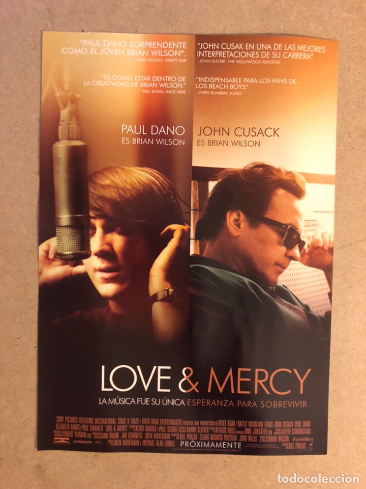 Cinema: LOVE & MERCY (JOHN CUSACK, PAUL DANO,..). GU&Iacute;A PUBLICITARIA DE LA PEL&Iacute;CULA.