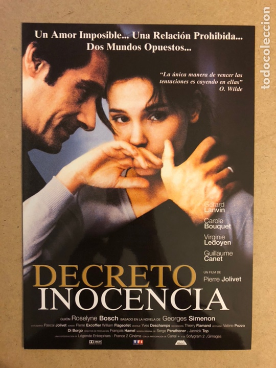 Cinema: DECRETO INOCENCIA (PIERRE JOLIVET). GU&Iacute;A PUBLICITARIA DE LA PEL&Iacute;CULA, IDEAL PARA ENMARCAR.