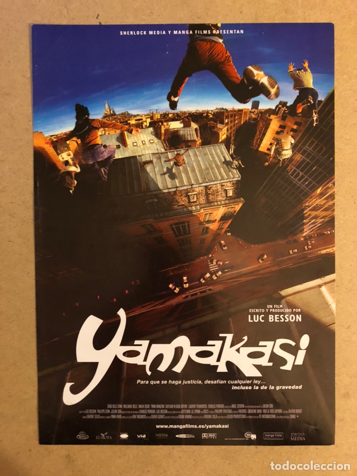 Cinema: YAMAKASI (LUC BESSON). GU&Iacute;A PUBLICITARIA DE LA PEL&Iacute;CULA, IDEAL PARA ENMARCAR.