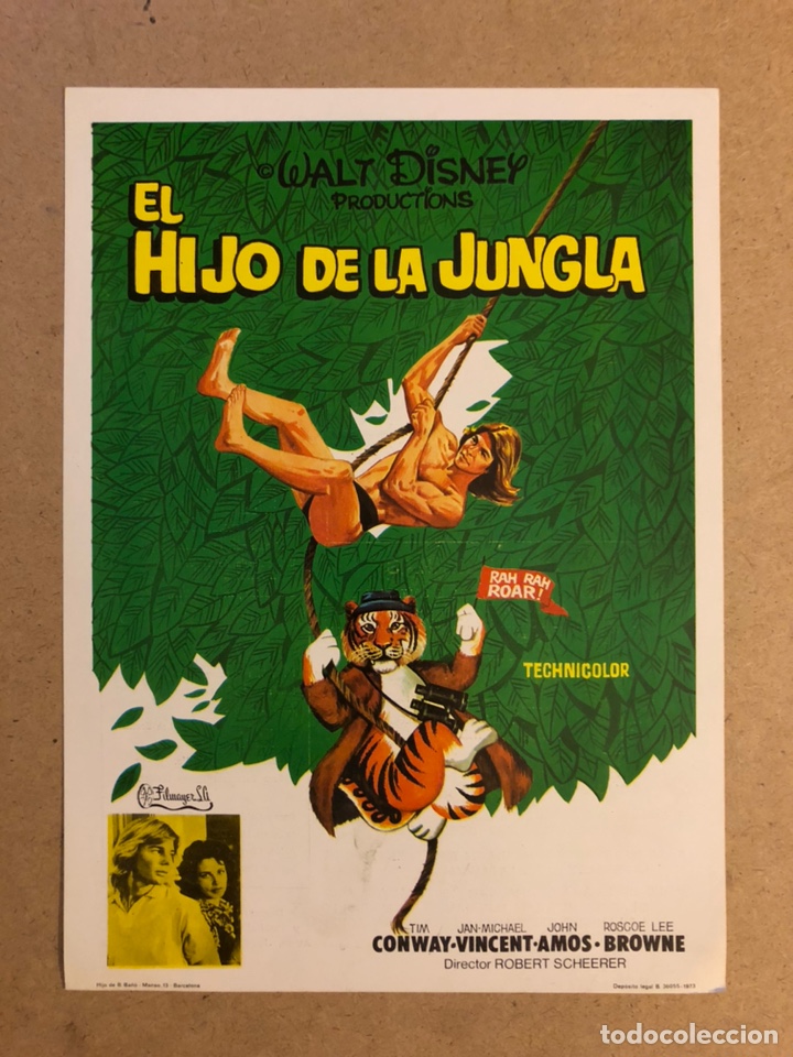 Kino: EL HIJO DE LA JUNGLA (WALT DISNEY). GU&Iacute;A PUBLICITARIA DE LA PEL&Iacute;CULA, IDEAL PARA ENMARCAR.