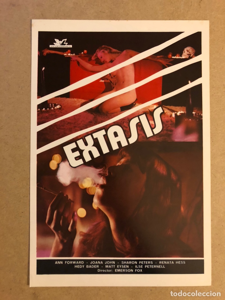 Cinema: EXTASIS (EMERSON FOX). GU&Iacute;A PUBLICITARIA DE LA PEL&Iacute;CULA, IDEAL PARA ENMARCAR.