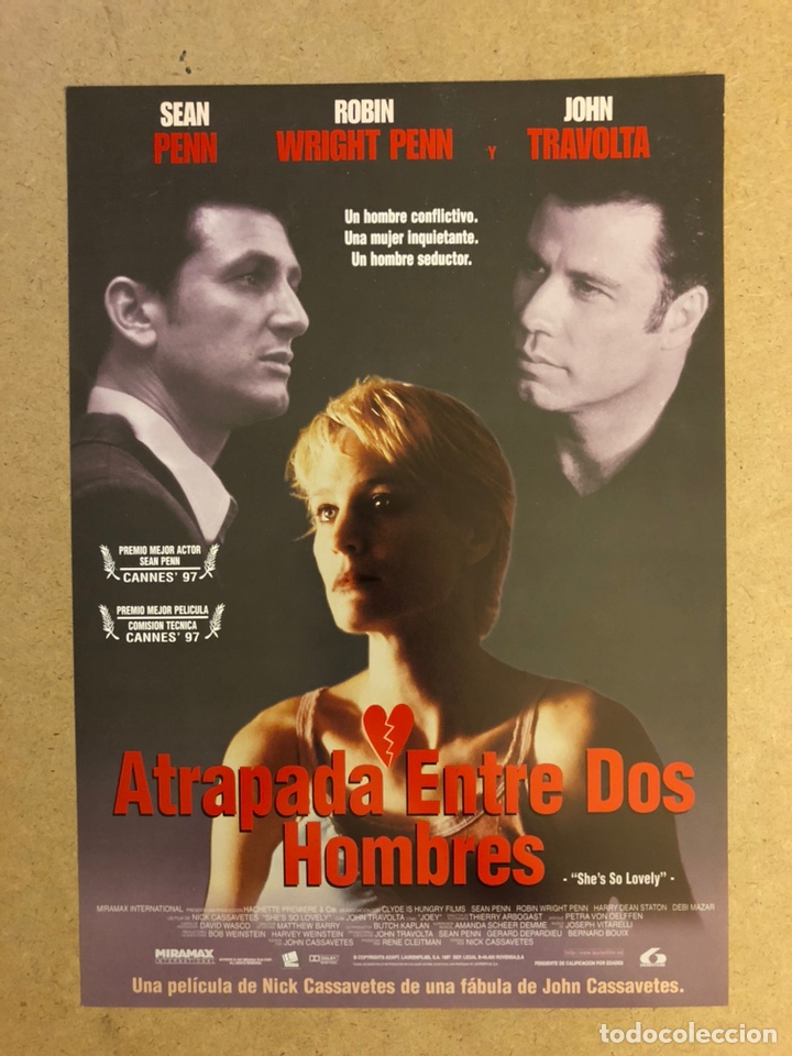 Cinema: ATRAPADA ENTRE DOS HOMBRES (SEAN PENN, JOHN TRAVOLTA,..). GU&Iacute;A PUBLICITARIA DE LA PEL&Iacute;CULA.