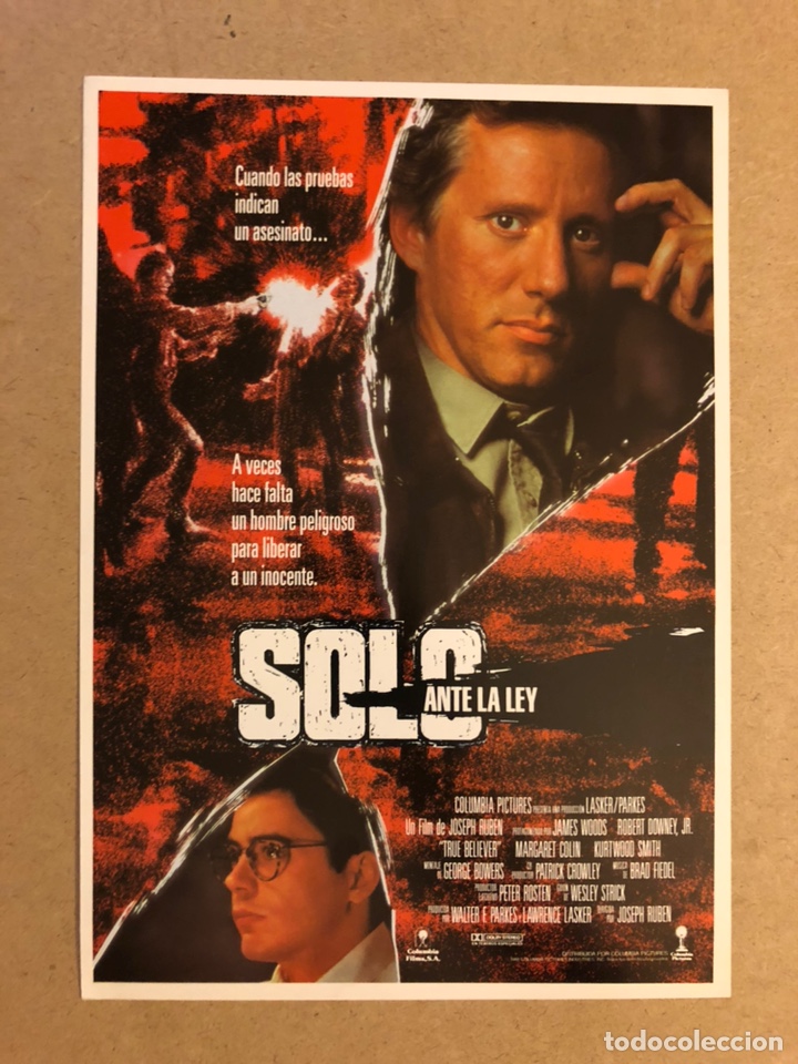 Cinema: SOLO ANTE LA LEY (JAMES WOODS, ROBERT DOWNEY JR,..). GU&Iacute;A PUBLICITARIA DE LA PEL&Iacute;CULA.