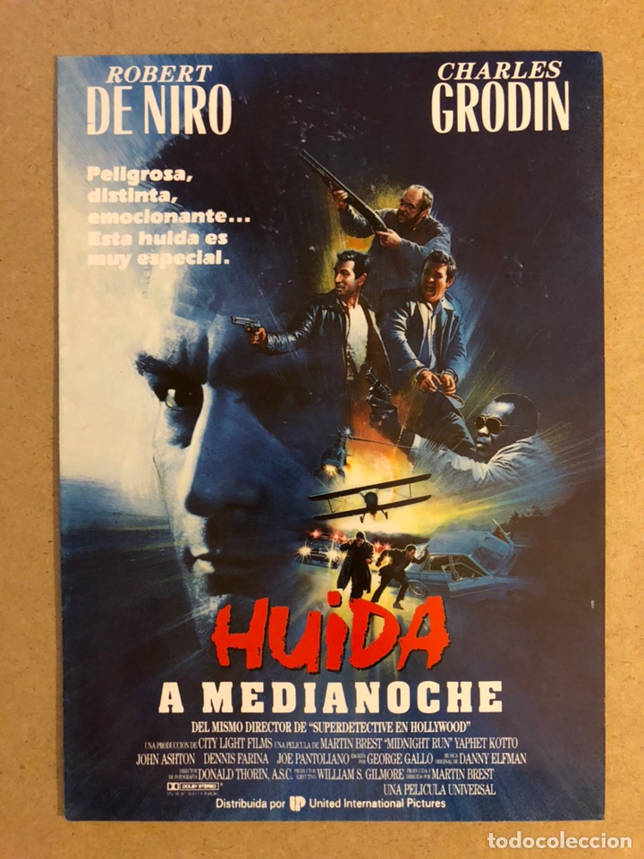 Cine: HUIDA A MEDIANOCHE (ROBERT DE NIRO). GU&Iacute;A PUBLICITARIA DE LA PEL&Iacute;CULA.