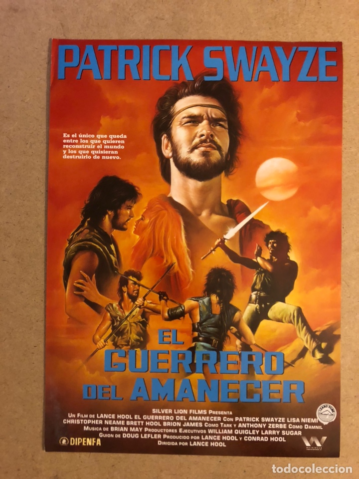 Cinema: EL GUERRERO DEL AMANECER (PATRICK SWAYZE). GU&Iacute;A PUBLICITARIA DE LA PEL&Iacute;CULA.