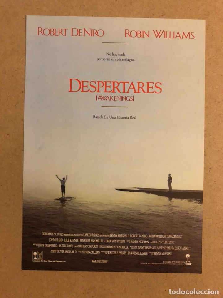 Cine: DESPERTARES (ROBERT DE NIRO, ROBIN WILLIAMS). GU&Iacute;A PUBLICITARIA DE LA PEL&Iacute;CULA.