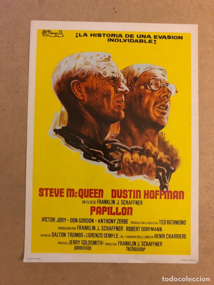 Kino: PAPILLON (STEVE McQUEEN, DUSTIN HOFFMAN). GU&Iacute;A PUBLICITARIA DE LA PEL&Iacute;CULA.