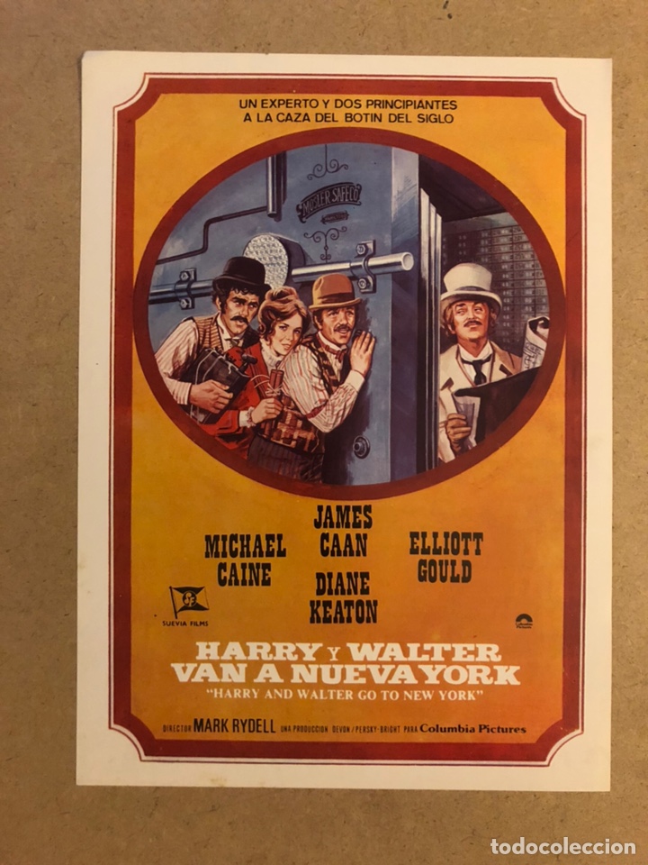 Cinema: HARRY Y WALTER VAN A NEW YORK (MICHAEL CAINE, DIANE KEATON). GU&Iacute;A PUBLICITARIA DE LA PEL&Iacute;CULA.