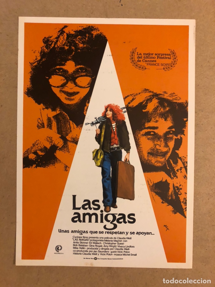 Cinema: LAS AMIGAS (MELANIE MAYRON). GU&Iacute;A PUBLICITARIA DE LA PEL&Iacute;CULA, IDEAL PARA ENMARCAR.