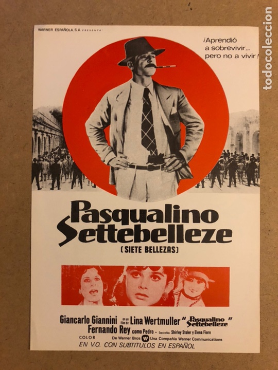Kino: PASQUALINO SETTEBELLEZE (SIETE BELLEZAS). GU&Iacute;A PUBLICITARIA DE LA PEL&Iacute;CULA.