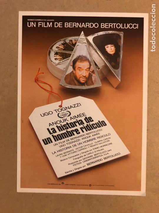 Cinema: LA HISTORIA DE UN HOMBRE RIDICULO (BERNARDO BERTOLUCCI). GU&Iacute;A PUBLICITARIA DE LA PEL&Iacute;CULA.