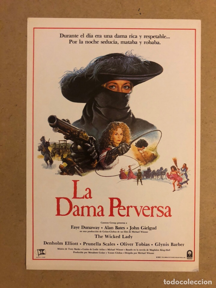 Cinema: LA DAMA PERVERSA (FAYE DUNAWAY). GU&Iacute;A PUBLICITARIA DE LA PEL&Iacute;CULA, IDEAL PARA ENMARCAR.