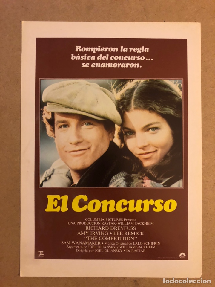 Kino: EL CONCURSO (RICHARD DREYFUSS). GU&Iacute;A PUBLICITARIA DE LA PEL&Iacute;CULA, IDEAL PARA ENMARCAR.