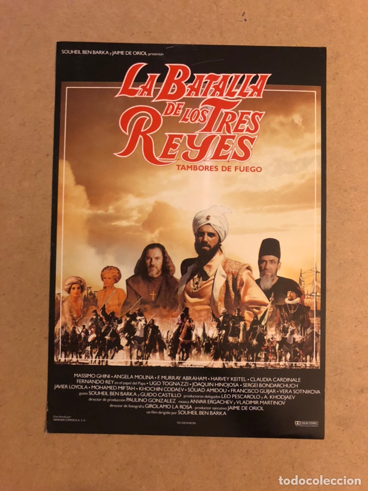 Cinema: LA BATALLA DE LOS TRES REYES (TAMBORES DE FUEGO). GU&Iacute;A PUBLICITARIA DE LA PEL&Iacute;CULA.