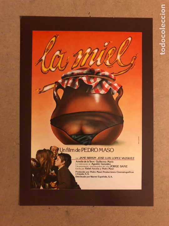 Cinema: LA MIEL(PEDRO MAS&Oacute;). GU&Iacute;A PUBLICITARIA DE LA PEL&Iacute;CULA, IDEAL PARA ENMARCAR.